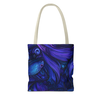 Mystical Fish Tote Bag, Bohemian Shoulder Bag, Eco-Friendly Shopping Bag, Art Lover Gift, Beach Bag, Colorful AOP Bag