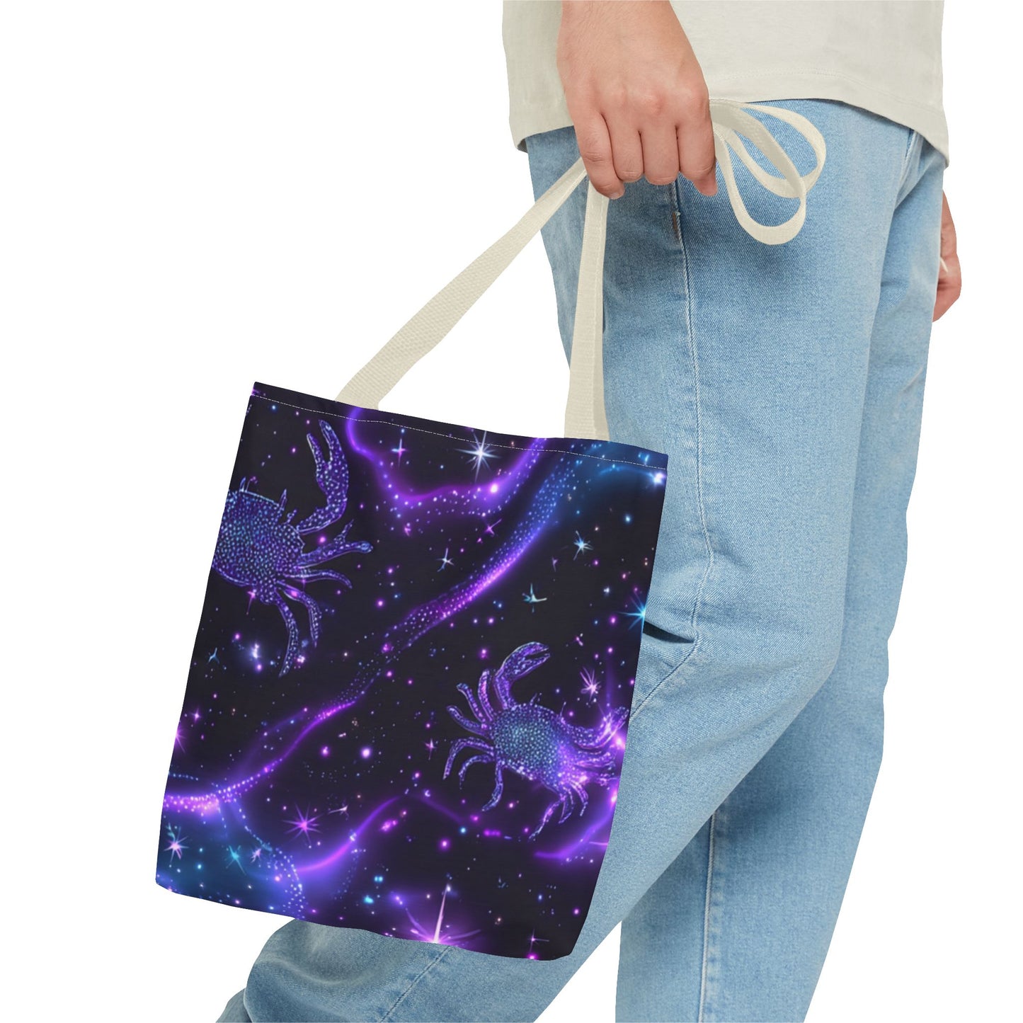 Water Element Cancer Tote Bag | ♋ Cosmic Crab | Psychedelic Shopping Bag