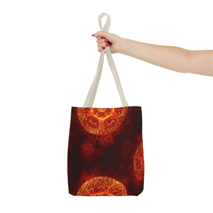 Fiery Abstract Tote Bag, Bohemian Style Bag, Unique Art Tote, Summer Beach Bag, Gift for Her
