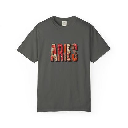 Aries Inspired Unisex Garment-Dyed T-Shirt | Astrology Gift, Zodiac Tee, Birthday Apparel, Horoscope Shirt