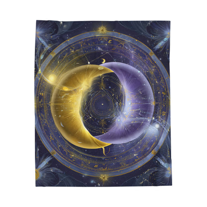 Celestial Velvet Blanket, Cozy Throw for Stargazers, Dreamy Home Decor, Spiritual Gift, Galactical Design for Meditation