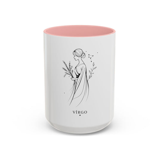 Virgo Zodiac Accent Coffee Mug - Personalized Gift for Astrology Lovers, Unique Home Decor, Birthday Surprise, Coffee Lover's Gift