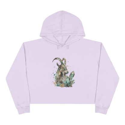 Watercolor Goat Crop Hoodie, Cozy Casual Wear, Gift for Animal Lovers, Boho Fashion Piece, Ideal for All Seasons, Stylish Layering, [...]