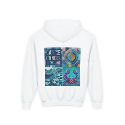 Cancer Zodiac Hoodie for Youth, Astrology Gift, Cool Sweatshirt for Teens, Astrology Apparel, Birthday Gifts, Zodiac Sign Sweatshirt