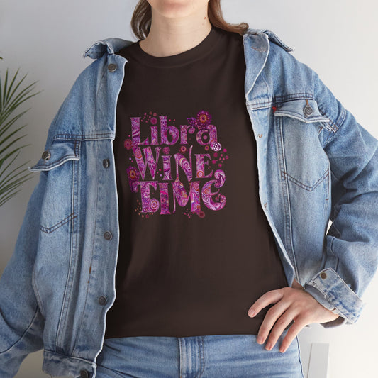 Wine Lover's Libra Tee - Perfect for Astrology Fans, Wine Enthusiasts, Gifts for Her, Horoscope Apparel, Libra Season T-Shirt