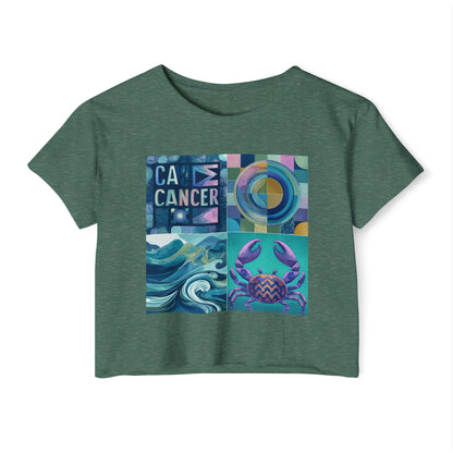 Vibrant Women's Festival Crop Top - Celebrate Cancer Season, Boho Chic, Summer Vibes, Casual Wear, Artsy Style