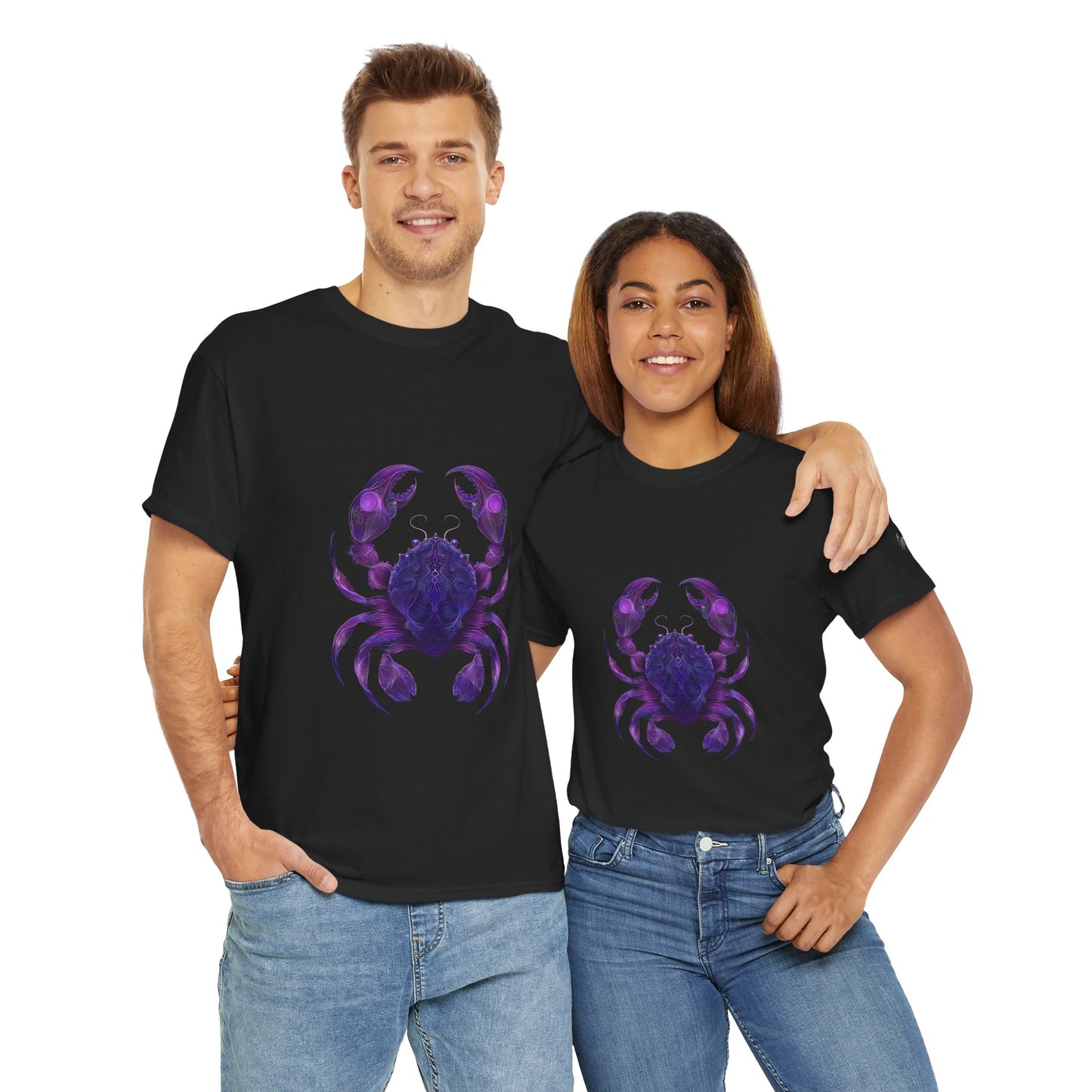 Cosmic Crab Unisex Heavy Cotton Tee - Perfect for Astrology Lovers, Comfortable Casual Wear, Gift for Birthdays and Holidays