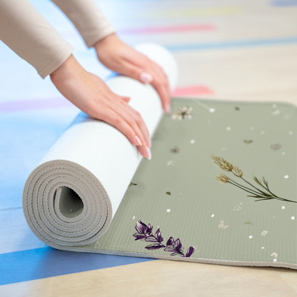 Botanical Foam Yoga Mat for Mindful Practice, Eco-friendly Exercise Mat, Yoga Accessory, Gift for Fitness Lovers, Meditation Mat