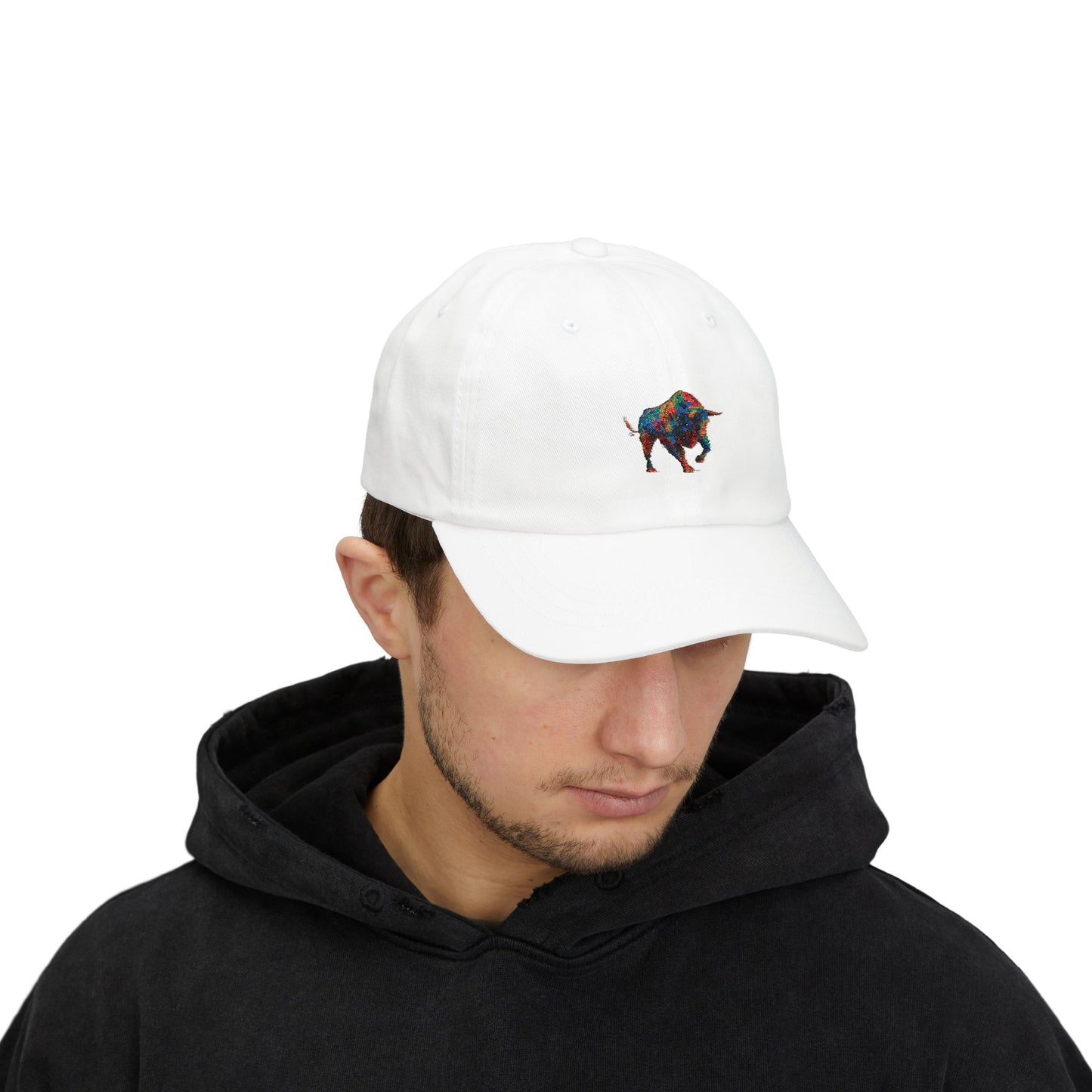 Colorful Bull Classic Dad Cap | Adjustable Hat for Casual Style, Gift for Dads, Baseball Cap, Unique Father's Day Present