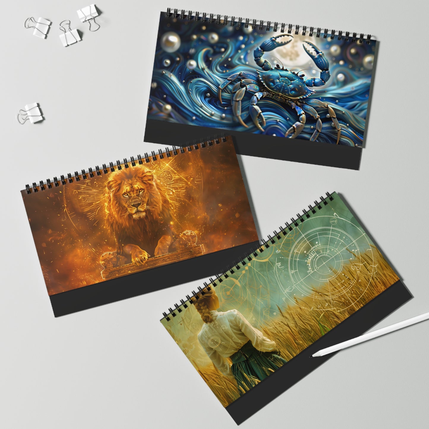 Astrological Desktop Calendar, Zodiac Calendar, Astrology Desk Decor, Monthly Planner, Horoscope Gift, Cosmic Calendar