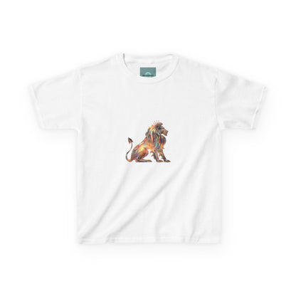 Colorful Lion Kids Heavy Cotton Tee, Fun Animal Shirt, Kids Graphic Tee, Birthday Gift, Cute Animal Apparel, Safari Style, Everyday Wear