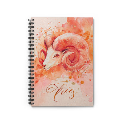 Aries Spiral Notebook - Perfect for Astrology Lovers, Journaling, Note Taking, Gifts for Birthdays, New Year, & Study