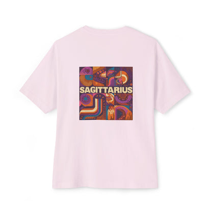 Sagittarius Oversized Boxy Tee, Astrology Shirt, Zodiac Tee, Unisex Graphic T-Shirt, Horoscope Gift, Trendy Casual Wear