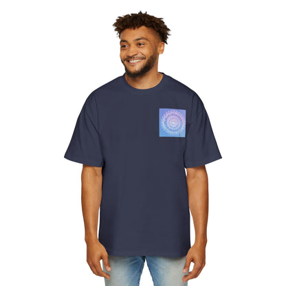 Men's Heavy Oversized Tee with Spiraled Design, Comfortable Graphic Fashion, Casual Wear, Relaxed Fit Top, Gift for Art Lovers