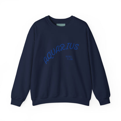 Air Element Aquarius Crewneck Sweatshirt | ♒ Rebel Flow | Psychedelic Zodiac Apparel