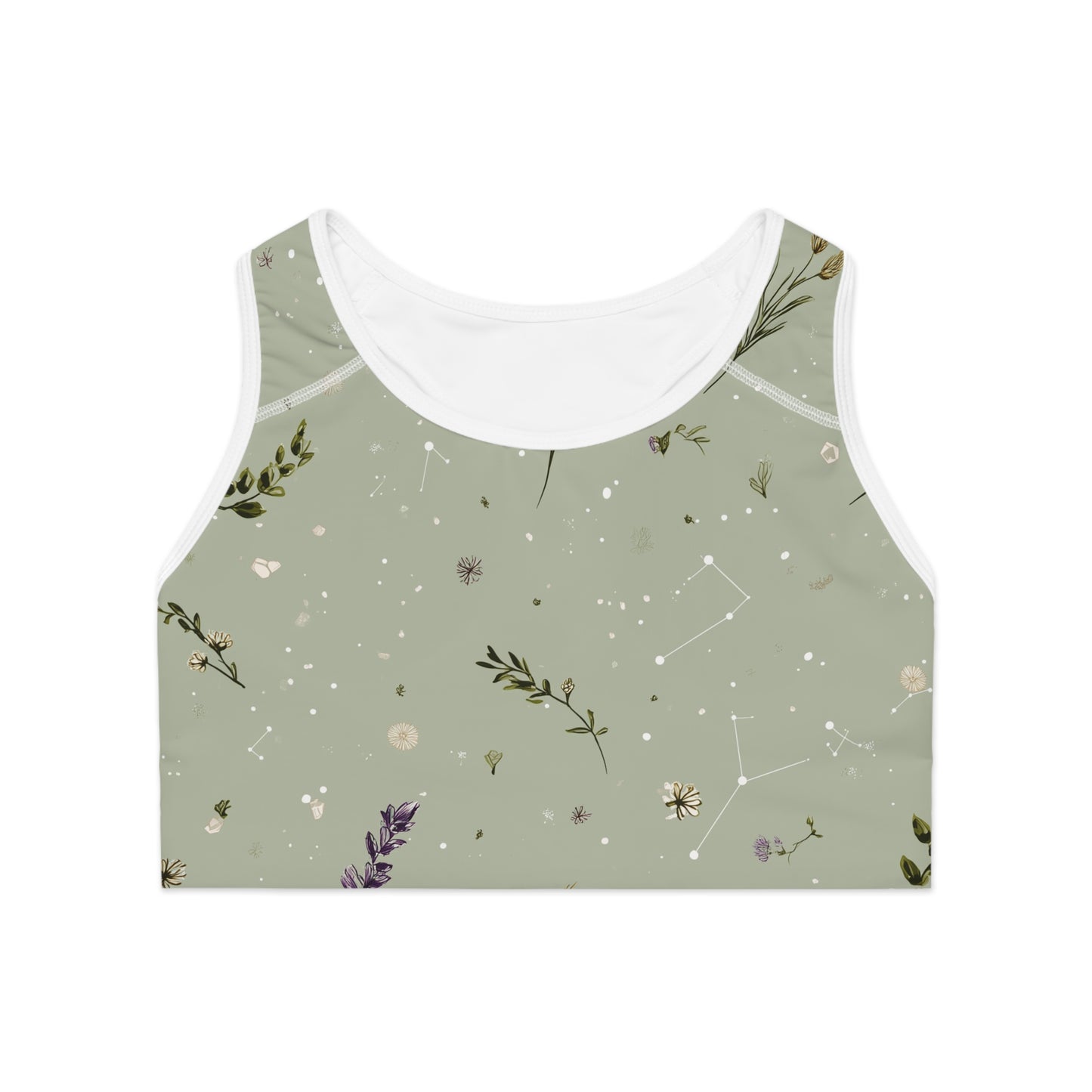 Floral Print Sports Bra, Fitness Activewear, Workout Gear, Yoga Top, Nature-Inspired Gym Wear, Perfect for Athletes