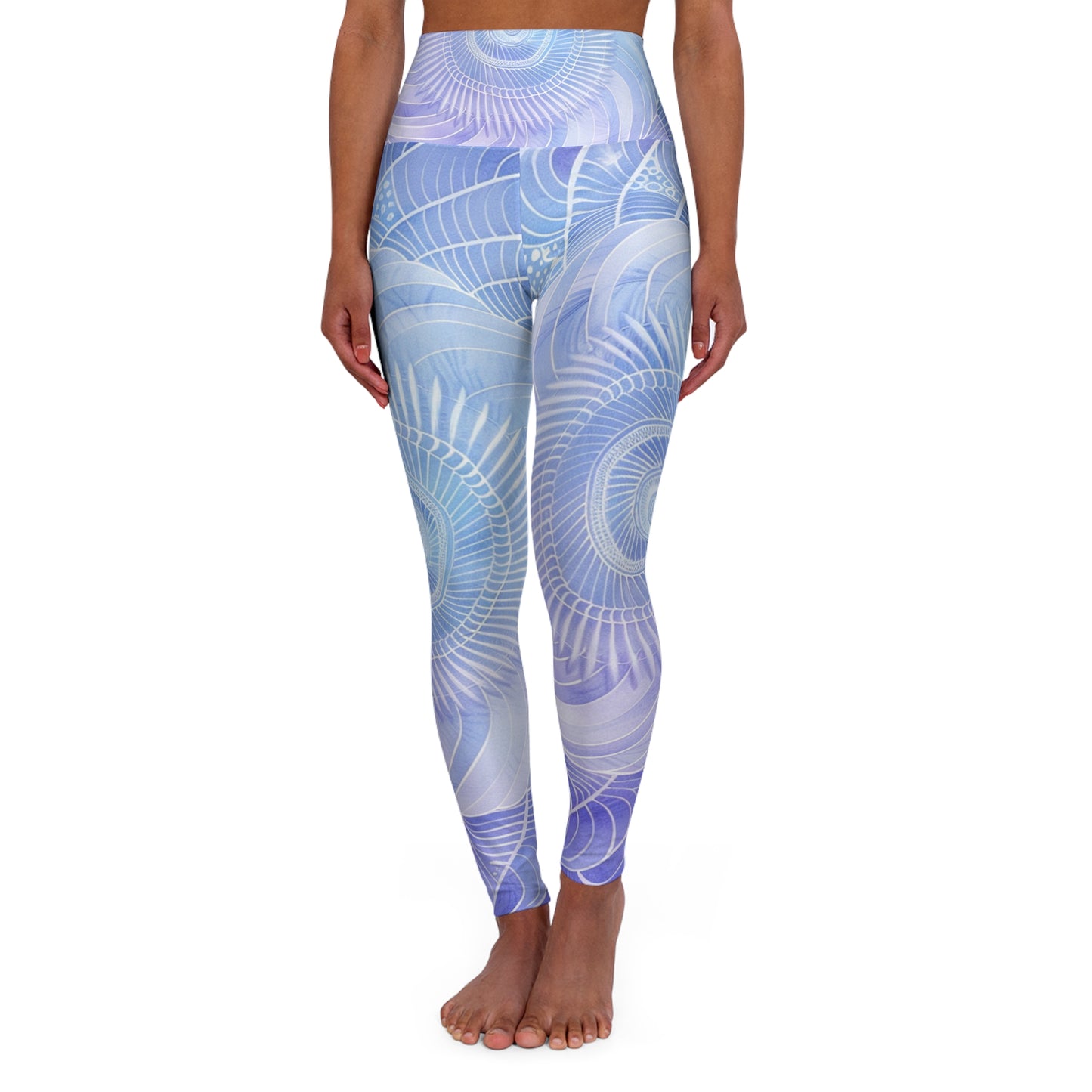 Libra Air Element High Waisted Yoga Leggings - Zodiac Harmony Artistic Spirals, Astrology Fitness Gift, Celestial Balance Design