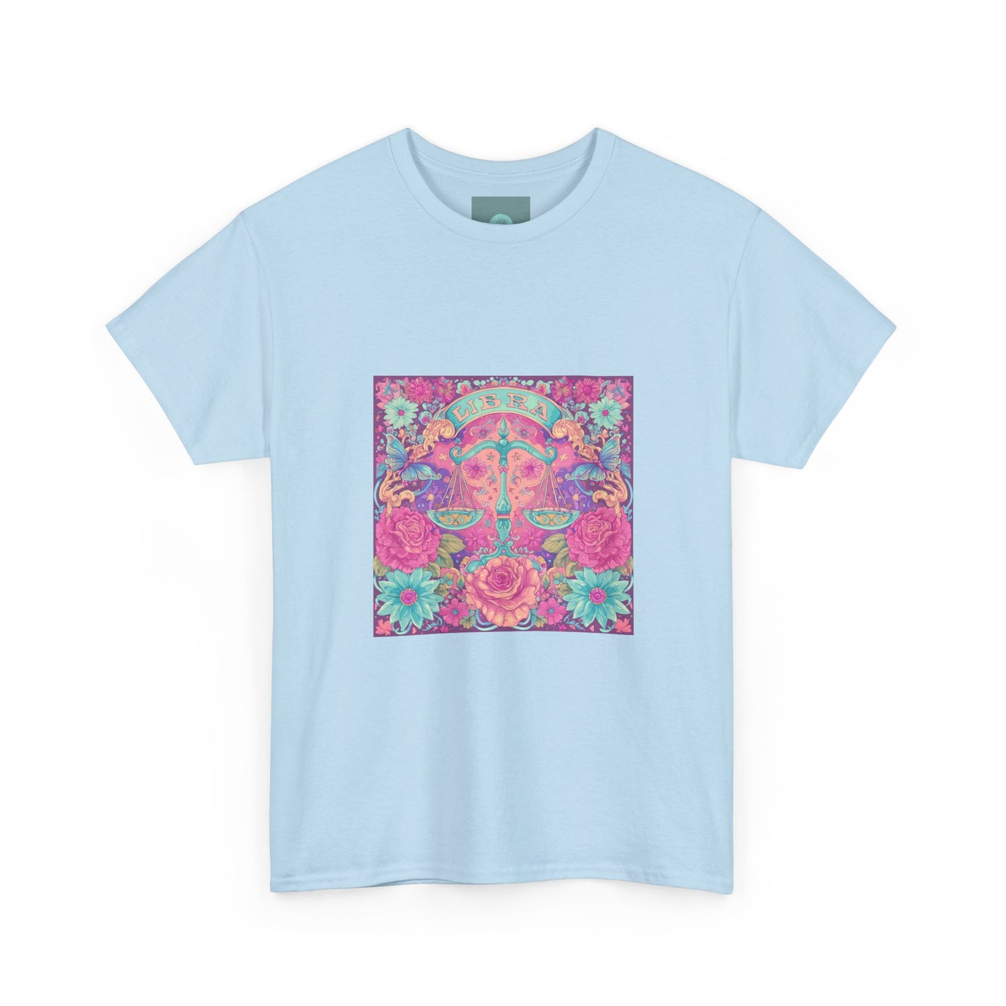 Floral Psychedelic Unisex Heavy Cotton Tee, Boho Shirt, Gift for Him/Her, Summer Apparel, Festival Wear, Unique Graphic Tee