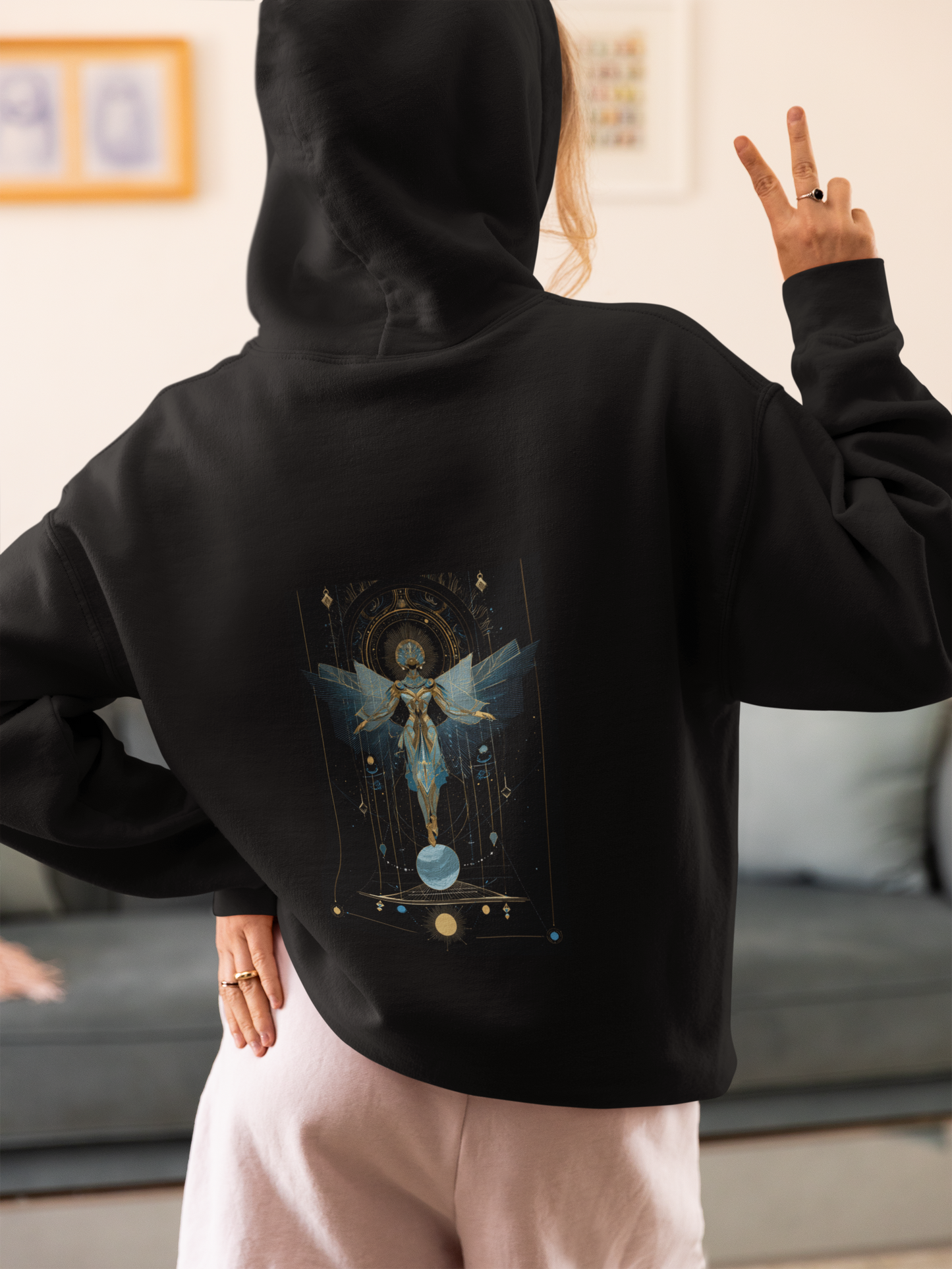 Libra Air Element Cosmic Dreamer Heavy Blend Hoodie - Zodiac Harmony Pullover, Astrology Gift, Celestial Balance Design